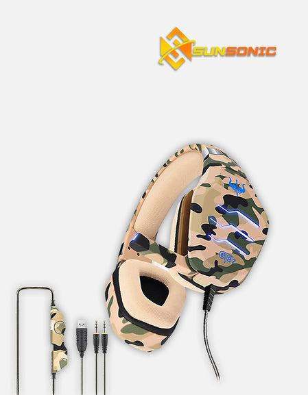 OVLENG GT87 E-Sport Gaming 360° Stereo Sound Headphone Earphone Headset with Volume Control, USB+ 3.5mm Jack and Adjustable Microphone