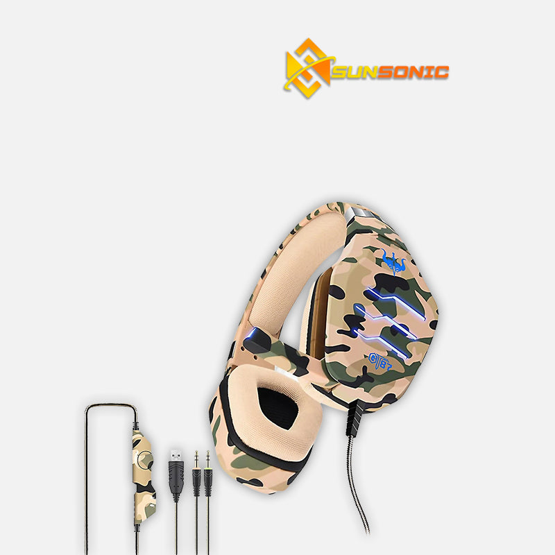 OVLENG GT87 E-Sport Gaming 360° Stereo Sound Headphone Earphone Headset with Volume Control, USB+ 3.5mm Jack and Adjustable Microphone