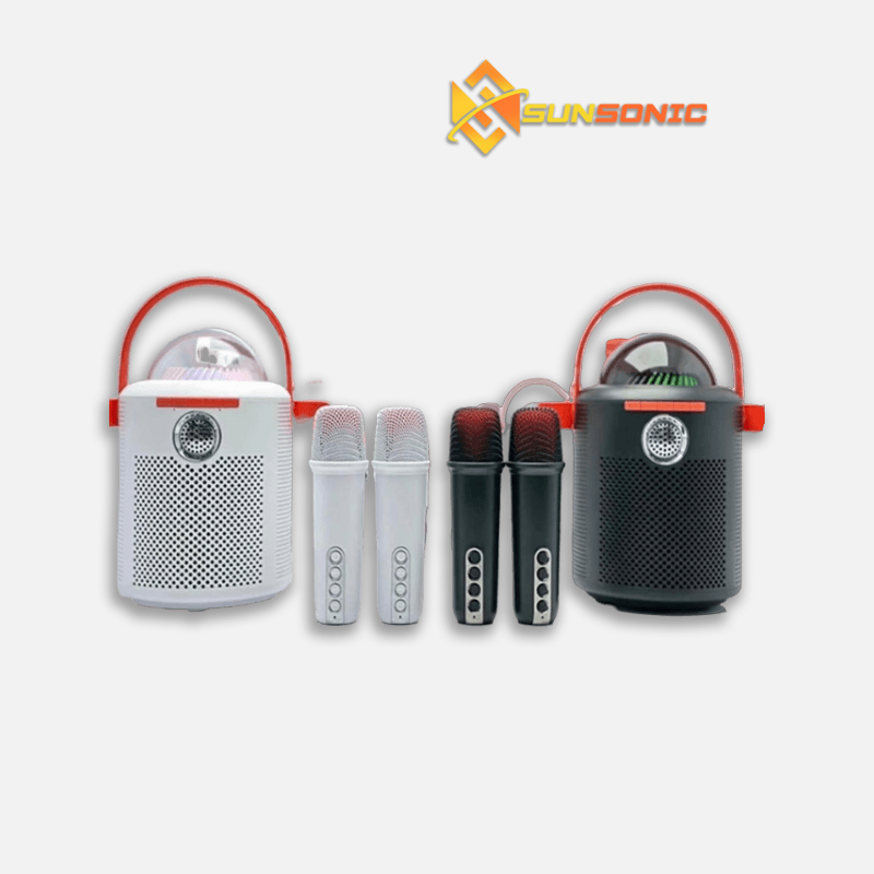 Y-11 Family KTV Karaoke Stereo Portable Wireless Shocking Bass Sound Colorful LED Lights Bluetooth Speaker support AUX, TF with Two Wireless Microphone Bluetooth Speake