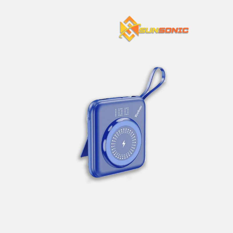 Yoobao W1 10000mAh Power 22.5W+PD20W Magnetic Fast Charging Built-in Type-C/Lightning/Micro Cable with Lanyard Portable Power Bank ,LED Digital Screen Display & Stand Function